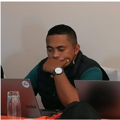 Man studying data on a computer. 