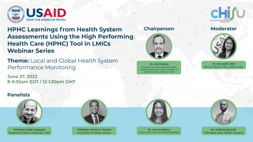 Webinar: Local and Global Health System Performance Monitoring
